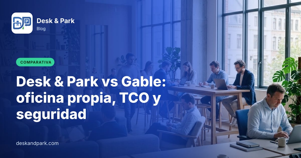 Personas trabajando con portátiles en sofás y mesas altas de un espacio de coworking con madera y plantas