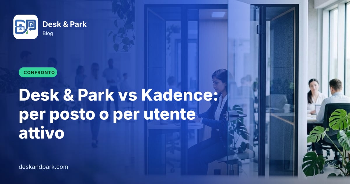 Una donna lavora al portatile in una cabina insonorizzata in vetro all’interno di un open space