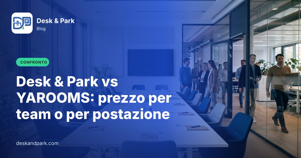 Una sala conferenze vuota con le sedie attorno a un lungo tavolo bianco e il verde fuori