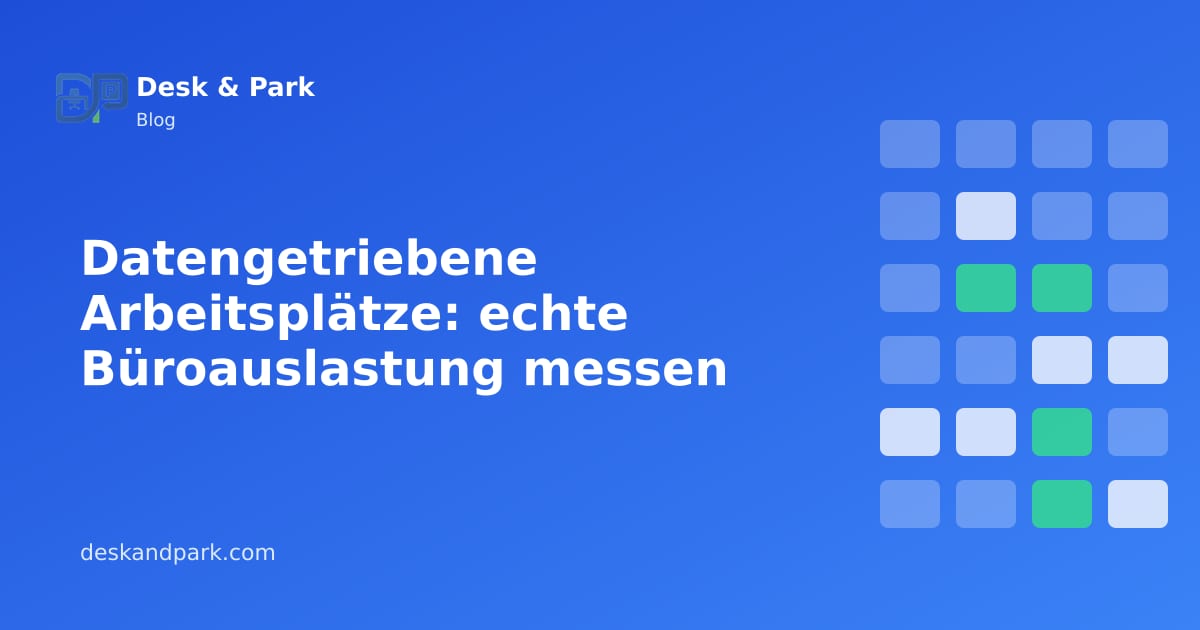 Ein wöchentliches Auslastungsdiagramm neben einem Grundriss mit eingecheckten Schreibtischen