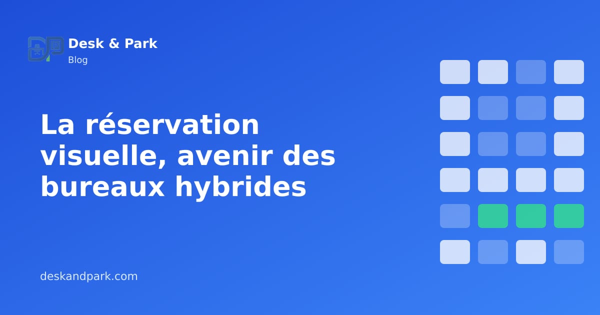 Un plan d'étage avec des bureaux marqués comme disponibles, réservés et enregistrés