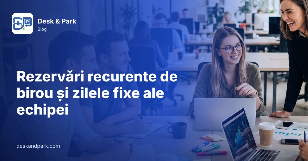 O echipă râde și lucrează împreună la o masă comună într-un open space