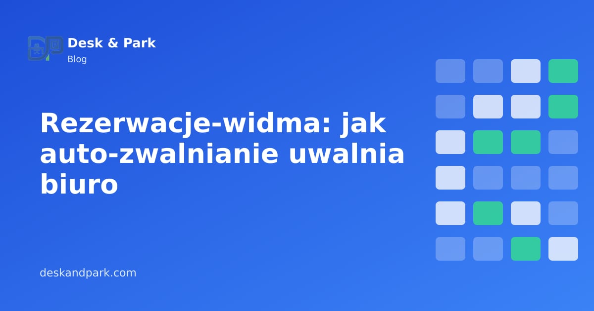 Plan piętra, na którym niewykorzystane rezerwacje zamieniają się z powrotem w wolne biurka